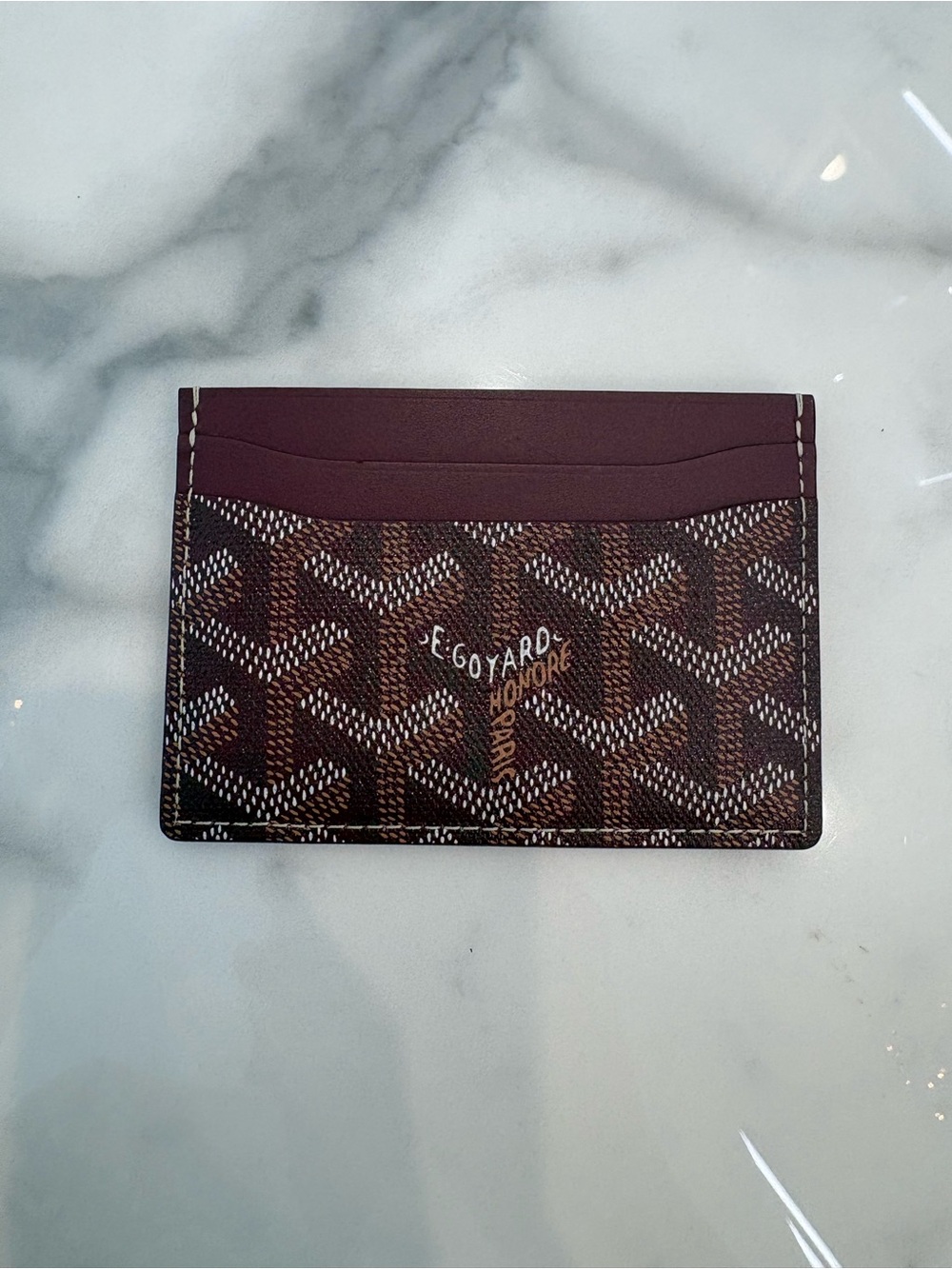 Goyard Brown and Burgundy Card Holder